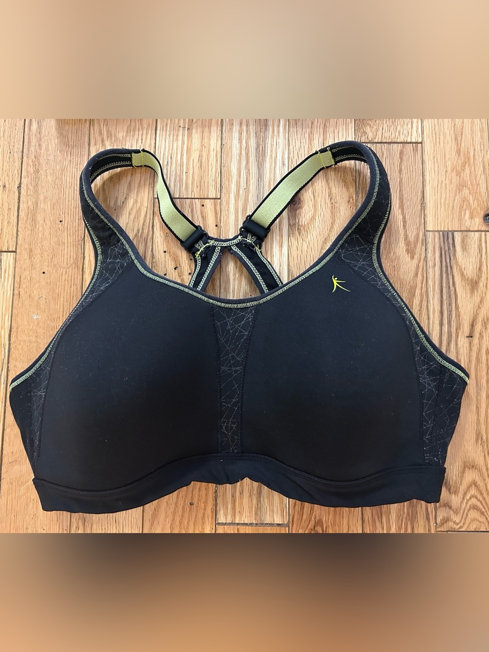Black & yellow High-Impact Sports Bra